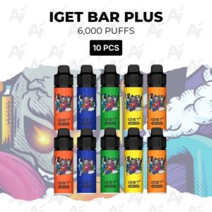 10 Pack IGET Bar Plus Mixed Flavours 6000 Puffs