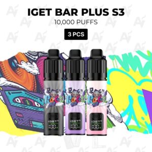 3 Pack IGET Bar Plus S3 Mixed Flavours 10000 Puffs