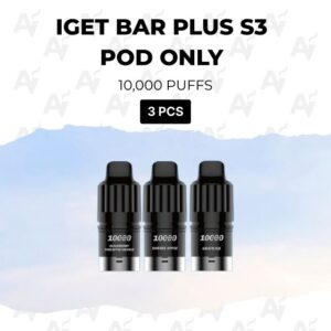 3 Pack IGET Bar Plus S3 Pods Mixed Flavours 10000 Puffs