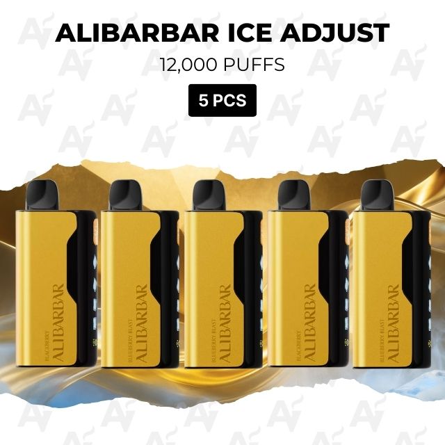 5 Pack Alibarbar Ice Adjust Mixed Flavours 12000 Puffs