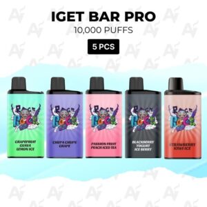 5 Pack IGET Bar Pro Mixed Flavours 10000 Puffs