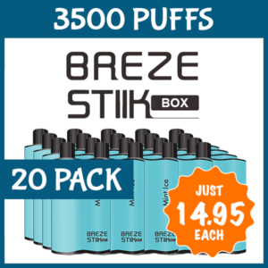 20 Pack Breze Stiik Box Mint ICE 3500 Puffs