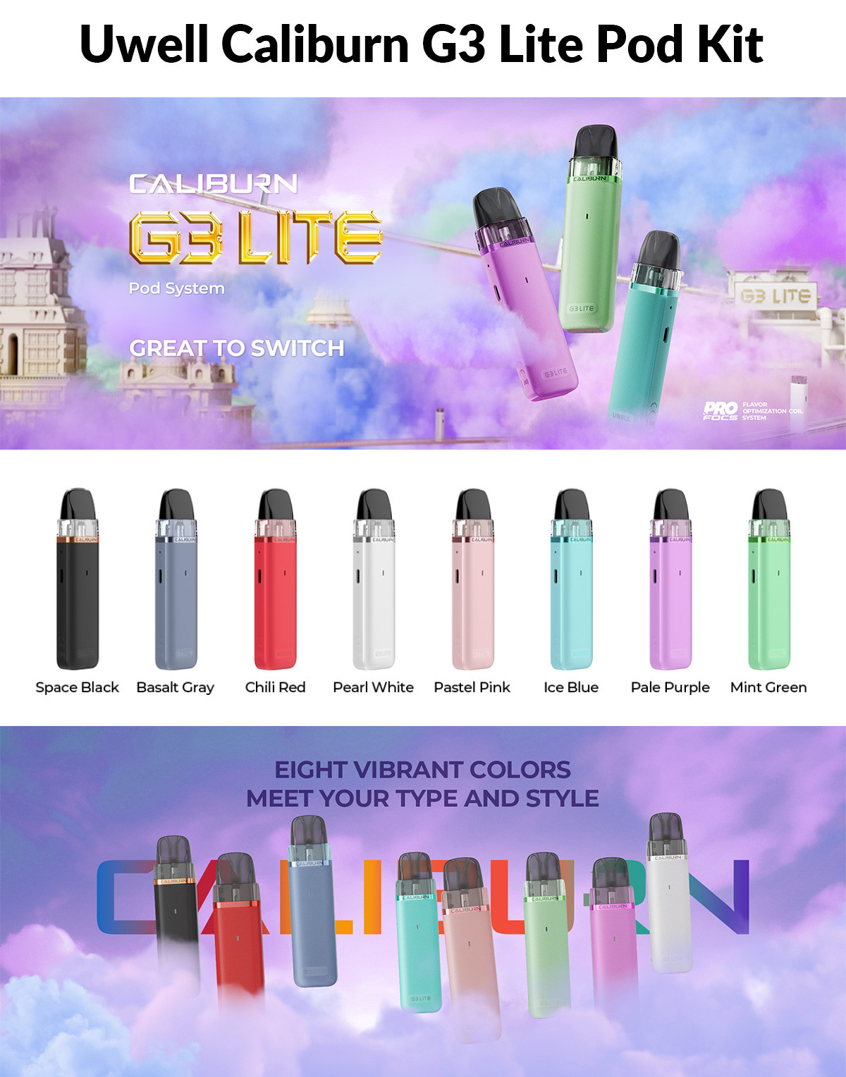 Uwell Caliburn G3 Lite Pod Kit