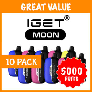 10 Pack IGET Moon Mixed Flavours 5000 Puffs