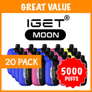 20 Pack IGET Moon Mixed Flavours 5000 Puffs