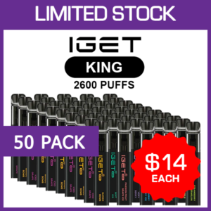 50 Pack IGET King 2600 Puffs