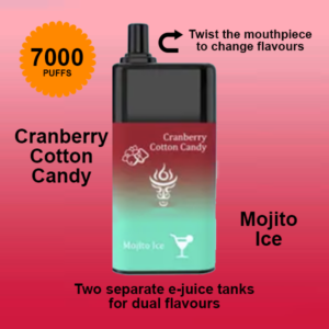 Mooodan Cranberry Cotton Candy + Mojito ICE 7000 Puffs